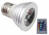 E27 3W Colourful LED RGB Lamp with Remote Controller (OEM)